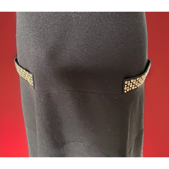 Karl Lagerfeld womens 16 Dress Black Sleeveless Gold Studs Accent New with tags - Picture 6 of 7